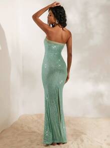 Opulessa 女式亮片面料露肩美人鱼连衣裙