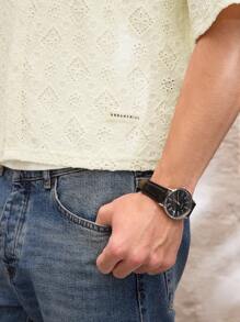 SWAVVY Men's Knit Casual Daily Relaxed Fit Short Sleeve Shirt