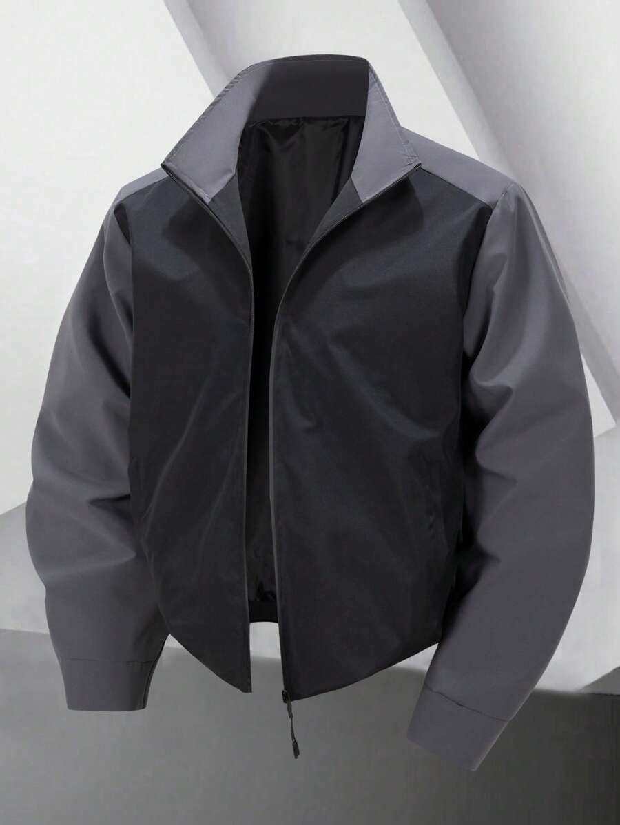 Manfinity Sport Corelite 男士简约休闲撞色拼布运动夹克