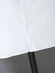 SHEIN Áo sơ mi nam tay ngắn in họa tiết mát mẻ cho bé trai tuổi mới lớn, mùa hè - trắng - Xem 7
