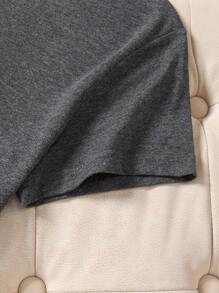 INAWLY Summer Casual Cute Panda Print Round Neck Short Sleeve T-Shirt - Dark Grey - View 4