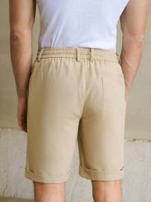Manfinity VCAY Men's Mid-Rise Straight-Leg Casual Shorts, Suitable For Summer - Apricot - View 2
