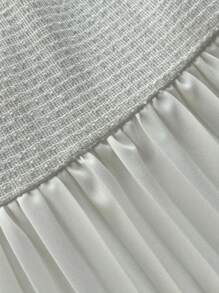 SHEIN Unity 大码 2 件套女式 V 领背心上衣和褶皱长裙 - 白色 - 查看 7