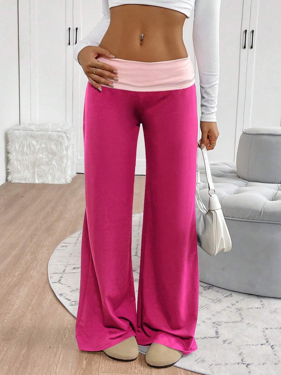 INAWLY Women's Solid Color Patchwork Minimalist Sweatpants, Casual Daily Wear Graduation,Back To School Outfits,Graduation,Teacher Outfits For Women,Back To School Fall Cloth For Women