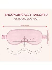 1件/2件 20.5厘米*9.5厘米真丝睡眠眼罩 双层丝缎松紧带眼罩 透气舒适眼罩 适合旅行、午睡、学校、办公室、露营 黑色和粉色可选 - 彩色 - 查看 6