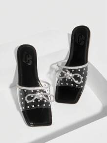 CUCCOO SZL Women Red Stylish Metal Buckle Flat Sandals Spring Break Easter - Black - View 1