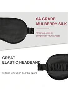 1件/2件 20.5厘米*9.5厘米真丝睡眠眼罩 双层丝缎松紧带眼罩 透气舒适眼罩 适合旅行、午睡、学校、办公室、露营 黑色和粉色可选 - 彩色 - 查看 4