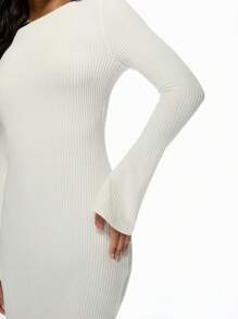 MISSGUIDED Brushed Ribbed Long Sleeve Maxi Dress Winter Fall Bodycon Floor Length High Neck Elegant Evening Dress Stretch Fitted Holiday Party Gown - White - View 4