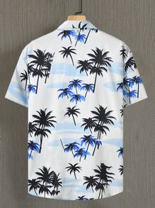 Manfinity RSRT Plus Size Men's Coconut Tree Print Casual Holiday Shirt - Multicolor - View 2