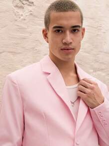 SWAVVY 2 pièces Ensemble Veste de Blazer Décontractée Ample et Pantalon Droit pour Homme Coupe Régulière, Couleur Unie
