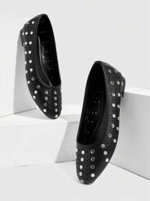 CUCCOO GRLICON 女士 Y2K 风格平底鞋，适合朋克、骑行者、酷女孩、万圣节、圣诞节、派对装扮 - 黑色 - 查看 7