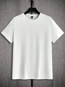 Manfinity Homme 4pcs/Pack All-Match Knitted Grey System Men T-Shirt, Casual Daily Versatile - Multicolor - View 10