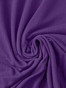 SHEIN LUNE Vestido morado de manga larga y cuello redondo de corte amplio para mujer de talla grande, outfit de mujer burdeos de largo maxi para Navidad