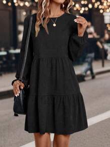 EMERY ROSE 女士纯色长袖连衣裙，简约时尚，适合夏季