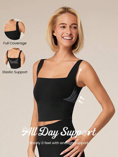 GLOWMODE Sujetador deportivo sin costuras de cobertura total, ultraligero como una segunda piel, de bajo impacto, para yoga y uso diario, con copas extraíbles