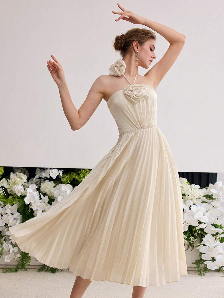 MOTF Soiréza STEREO FLORAL FLOWY PLEATED COCKTAIL DRESS