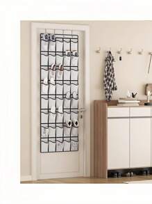 1pc Mesh Bag Shoe Storage Rack, Multi-Grids Hanging Back Shoe Storage Door Bag, Space Saving Storage Bag Sundry Storage Bag, Fabric Wardrobe Sundry Shoe Storage Bag For Small Business Owners/Stores/Retailers/Home/Travel(Black,Gray,White)