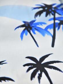 Manfinity RSRT Plus Size Men's Coconut Tree Print Casual Holiday Shirt - Multicolor - View 4