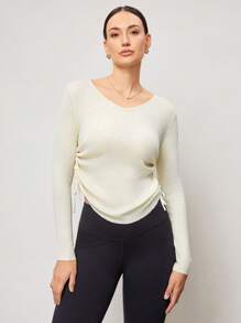 Activina Activina Maglietta sportiva casual con coulisse laterale in tinta unita