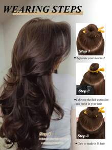 Una pieza de extensiones de cabello natural con clip en forma de V, cabello humano 100% de color negro natural, cabello liso, liviano, transpirable e invisible, adecuado para todo tipo de cabello y uso diario - Natural Black - Ver 4