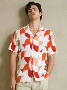 Manfinity VCAY Men's Woven Short Sleeve Casual Mandarin Collar Shirt, Suitable For Summer - Multicolor - View 4