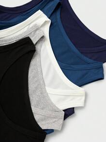 5pcs Tween Boy Comfortable Casual Sleeveless Undershirt Vest, Simple Design Style For Easy Matching, Stretchy And Breathable Knit Fabric, Machine Washable, Comfortable Fit And Easy Care (5 Pieces Sold Separately) - Multicolor - View 4