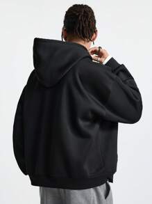 Manfinity VCAY Men's Casual Drawstring Hooded Sweatshirt, For Fall Winter - White - View 2