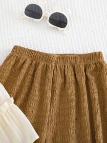 Cozy Pixies 2pcs/Set Young Girl 3D Flower Applique Camisole And Elastic Waist Tapered Leg Pants - Multicolor - View 6