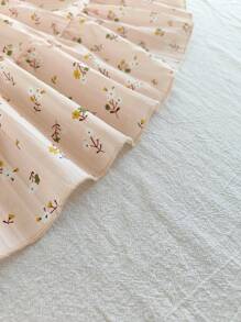 Vintaside Kids Girls' Stylish Korean-Style Ditsy Floral Suspender Dress, Suitable For Beach Vacation, Travel And Photography, Giving A Fashionable And Fresh Feeling, A Must-Have Summer Dress - Apricot - View 8