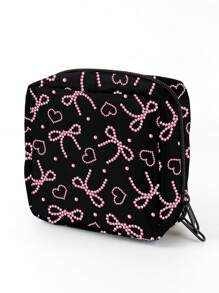 Skyy Designs Co 艺术家黑心印花卫生巾收纳袋