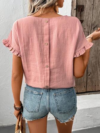 SHEIN LUNE 1 Stück simples Shirt im modernen, lässigen, bohemien Stil