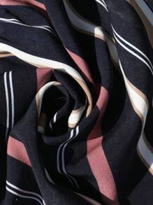 Breezaya Shorts casuales de talla grande para mujer con cintura elástica y moño, de colores a rayas