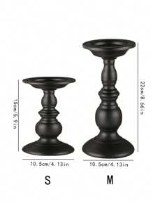 SHEIN Basic living 复古锻铁烛台装饰品黑色 1 件、万圣节、恐怖、秋季、冬季、假日、节庆、房间装饰、礼物 - 黑色 - 查看 2