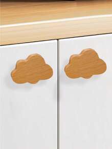 SHEIN 2pcs Hardware Handles Cloud Pattern Cabinet Pulls - Beige - View 6