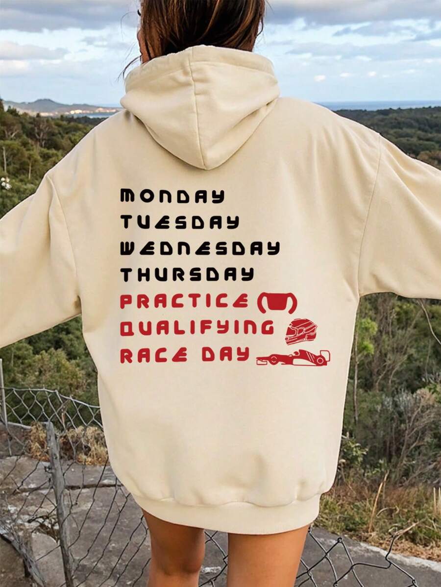 Racing Enthusiasts Practice Hoodie, Casual Long Sleeve Hooded Women Sports Sweatshirt, Racing Enthusiasts Gift, Suitable For Spring And Autumn,Graduation,Teacher,Back To School Pullover Fall