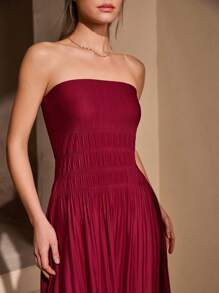 EURMUSE Women Burgundy Elegant Maxi Dress, Casual And Stylish For Everyday Wear - Burgundy - View 4