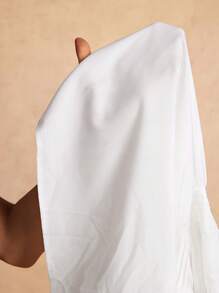 Slaydiva 2 件套新款设计休闲优雅白色泡泡袖 V 领连体裤，带口袋，适合春夏季 - 白色 - 查看 8