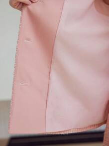 MOTF STUDIO BUTTON UP BELTED JACKET - Pink - View 8