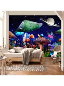 1 pieza Tapiz decorativo de pared con estampado de setas, para decoración de pared en habitaciones, decoración del hogar