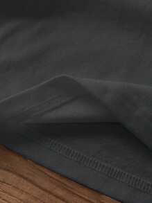 SHEIN EZwear Camiseta holgada de mujer de manga corta, cuello redondo, estilo minimalista casual con diseño inglés de Londres, adecuada para el verano