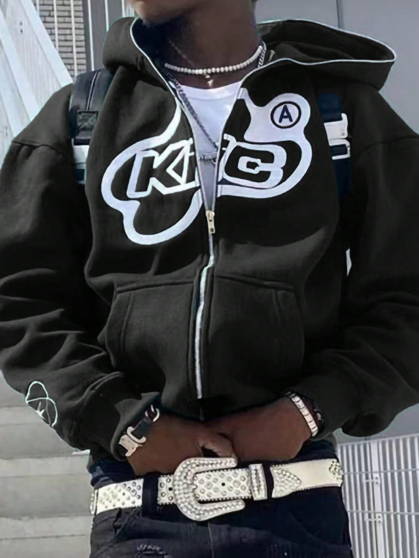 Manfinity Dauomo Men's Y2K Baseball Uniform Hoodie Sweatshirt, Street Fashion Letter Print Short Crop Top