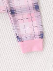 SHEIN 2pcs/Set Young Girl Snug Fit Long Sleeve Casual Homewear Set - Multicolor - View 6