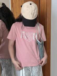 DAZY Tween Girl T-Shirt, Fall , Back To School Clothes - Pink - View 2