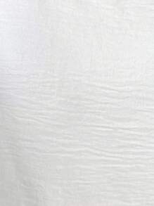 SHEIN LUNE 女士休闲纯色套头衫 3/4 袖衬衫，秋冬基本款日常穿着 - 白色 - 查看 7