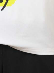 SHEIN 2 Summer Toddler Sets: 1 White Short Sleeved T-Shirt Paired With Black Sports Shorts. Suitable For Daily Wear, Vacation, School, And Sports