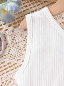 Baby Girl Elegant And Butterfly Patterned Asymmetric Camisole Dress Suitable For Vacation And Travel In Spring And Summer - Multicolor - View 4