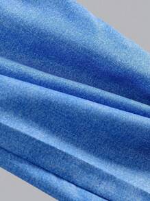 SHEIN 1pc Young Girl Casual Cool Print White Crop Top And Denim Effect Print Long Pants 2 Pieces Set, Summer Young Girls Clothing Young Girls Sets - White - View 7