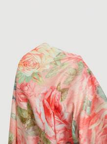 SHEIN MOD 女士粉色花卉印花连衣裙配大蝴蝶结 - 彩色 - 查看 5