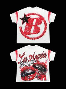 ROMWE MEN Street Life Camiseta de manga corta minimalista casual para uso diario para hombres