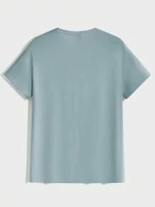 Manfinity BRENVOR 3pcs Pack Men's Casual Versatile Solid Color Short Sleeve T-Shirt - White - View 8